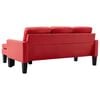 vidaXL 3-Sitzer-Sofa mit Hocker Rot Kunstleder