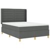 vidaXL Boxspringbett mit Matratze Dunkelgrau 140 x 200 cm Stoff