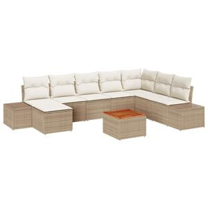vidaXL Garten-Sofa-Set 9 pcs Beige und Wei&szlig;