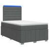 vidaXL LED Boxspringbett mit Matratze Dunkelgrau 120 x 190 cm Stoff