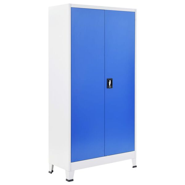vidaXL Büroschrank Metall 90x40x180 cm Grau und Blau
