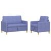 vidaXL Sofa Set mit Stauraum 2 stk. Jeans blau Polyester