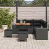 vidaXL Garten-Sofa-Set mit Kissen mit Speicher 8 pcs Schwarz