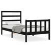 vidaXL Massivholzbett mit Kopfteil Schwarz 90x200 cm