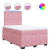 vidaXL Boxspringbett mit Matratze Rosa 120x190 cm Samt