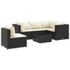 vidaXL 6-tlg. Garten-Lounge-Set mit Kissen Schwarz Poly Rattan