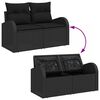 vidaXL Gartensofa-set mit Speicher 6 pcs Schwarz Poly-Rattan
