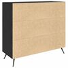 vidaXL Sideboard Schwarz Eichen-Optik 89,5 x 34 x 80 cm Holzwerkstoff