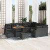 vidaXL Gartensofa-set 12 pcs Schwarz Poly-Rattan