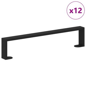 vidaXL M&ouml;belbeine 12 pcs Schwarz 48,1 x 4 x 10 mm Eisen