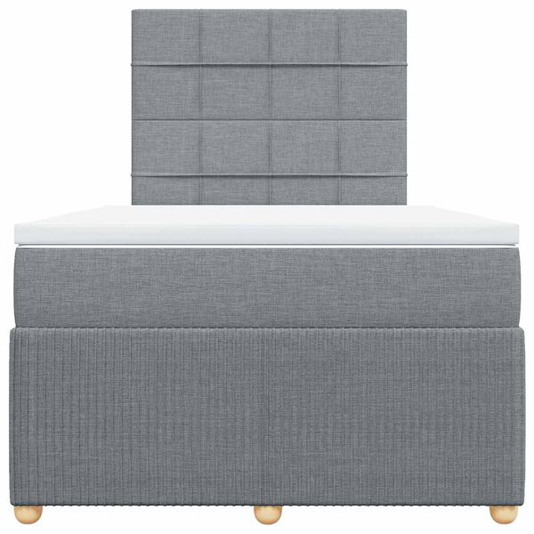 vidaXL Boxspringbett mit Matratze Hellgrau 120x190 cm Stoff