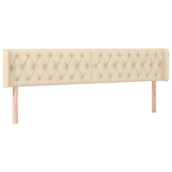 vidaXL Kopfteil mit Ohren Creme 203x16x78/88 cm Stoff
