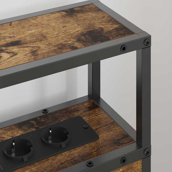 vidaXL Stauraum-Kopfteil mit Regal R&auml;uchereiche 90 cm Holzwerkstoff