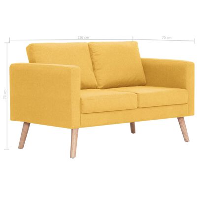 vidaXL 2-Sitzer-Sofa Stoff Gelb