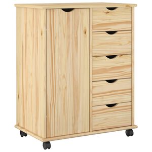 vidaXL Rollschrank 63,5 x 39 x 79 cm Massivholz Kiefer Braun