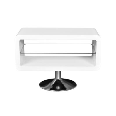 TV Tisch hochglanz weiß mit LEDs 80 cm