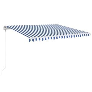 vidaXL Automatische Markise mit LED & Windsensor 400x350 Blau und Wei&szlig;