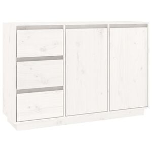 vidaXL Sideboard Wei&szlig; 111x34x75 cm Massivholz Kiefer