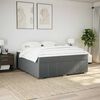 vidaXL Boxspringbett mit Matratze Dunkelgrau 180x200 cm Stoff