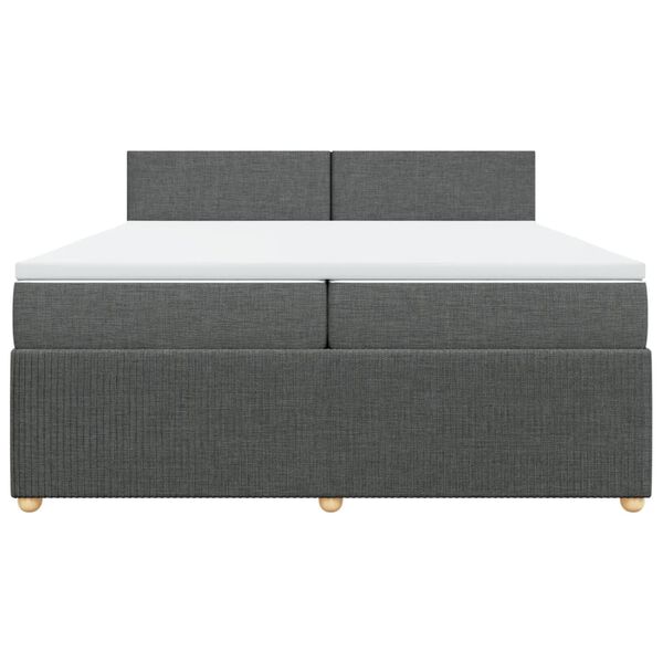 vidaXL Boxspringbett mit Matratze Dunkelgrau 200x200 cm Stoff