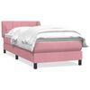 vidaXL Boxspringbett mit Matratze Rosa 100x220 cm Samt