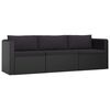 vidaXL 8-tlg. Garten-Lounge-Set mit Kissen Poly Rattan Schwarz