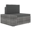 vidaXL 12-tlg. Garten-Lounge-Set mit Kissen Grau Poly Rattan