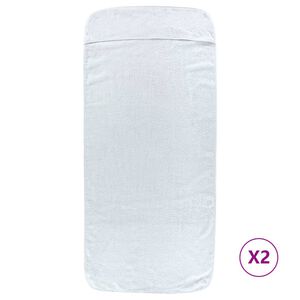 vidaXL Strandt&uuml;cher 2 Stk. Wei&szlig; 60x135 cm Stoff 400 GSM