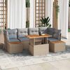 vidaXL Garten-Sofa-Set mit Speicher 10 pcs Beige Poly Rattan