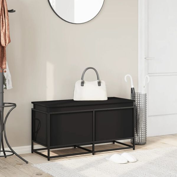 vidaXL Aufbewahrungsbox mit Deckel Schwarz 100x40x51,5cm Holzwerkstoff