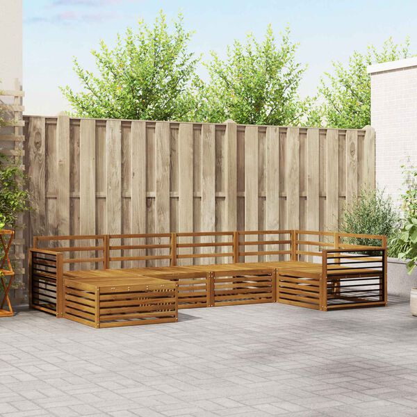 vidaXL Outdoor-Sofagarnitur 6 pcs Natur