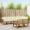 vidaXL Outdoor-Sofagarnitur mit Kissen 8 pcs Natur und Creme