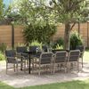 vidaXL Garten Essgruppe mit Kissen 9 pcs Hellgrau Poly-Rattan