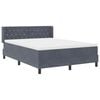 vidaXL Boxspringbett mit Matratze Dunkelgrau 200 x 160 cm Polyester