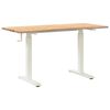 vidaXL Schreibtisch Wei&szlig; und Natur 140 x 60 cm Massivholz Eiche