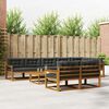 vidaXL Outdoor-Sofagarnitur mit Kissen 9 pcs Natur und Anthrazit
