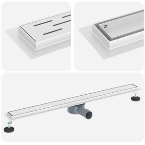 vidaXL Duschablauf 2-in-1 mit 360&deg; Siphon Silber 90 cm Edelstahl 304