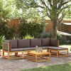 vidaXL 6-tlg. Gartensofa-Set mit Kissen Holz Akazie & Rattan