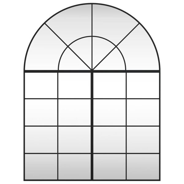 vidaXL Wandspiegel Schwarz 100x130 cm Gew&ouml;lbt Eisen