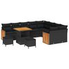 vidaXL Gartensofa-set mit Kissen 12 pcs Schwarz
