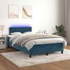 vidaXL Boxspringbett mit Matratze & LED Dunkelblau 120x190 cm Samt