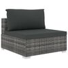 vidaXL 8-tlg. Garten-Lounge-Set mit Auflagen Poly Rattan Grau