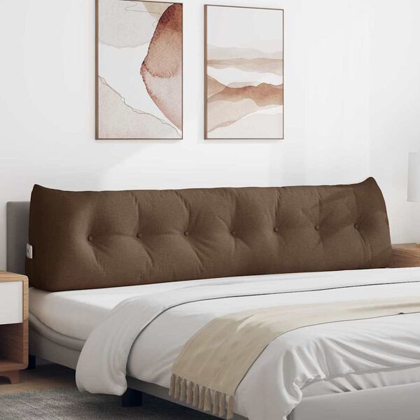 vidaXL R&uuml;cken Kissen Braun 200 x 24 x 50 cm Stoff