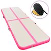 vidaXL Aufblasbare Gymnastikmatte mit Pumpe 800&times;100&times;10 cm PVC Rosa