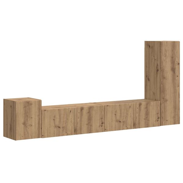 vidaXL TV-Schrankset Wandmontiert 3 pcs Artisan-Eiche Holzwerkstoff