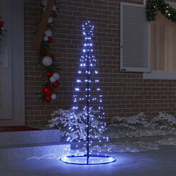 vidaXL LED-Weihnachtsbaum mit 390 LEDs mit Ständer Blau 250 cm Eisen