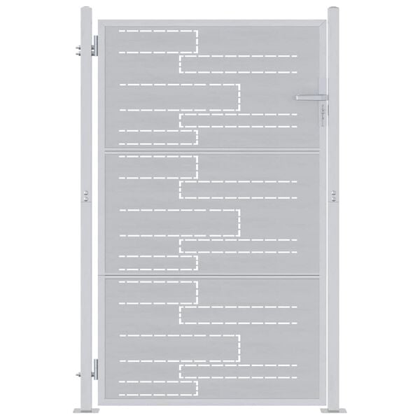 vidaXL Gartentor mit Schloss Silber 100 x 125 cm Edelstahl