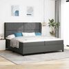 vidaXL Boxspringbett mit Matratze Dunkelgrau 200 x 200 cm Stoff