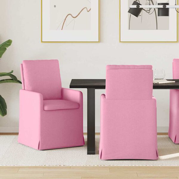 vidaXL Esszimmerst&uuml;hle 2 pcs Rosa 57 x 67 x 98 cm Stoff