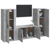 vidaXL 3-tlg. TV-Schrank-Set Betongrau Holzwerkstoff